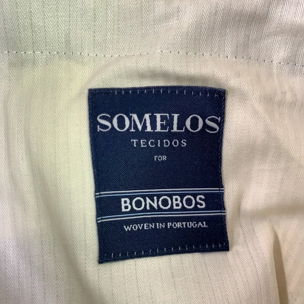 Bonobos Somelos Tocidos Dress Pants Mens 30x37 Blue Slim Stretch Unfinished Hem